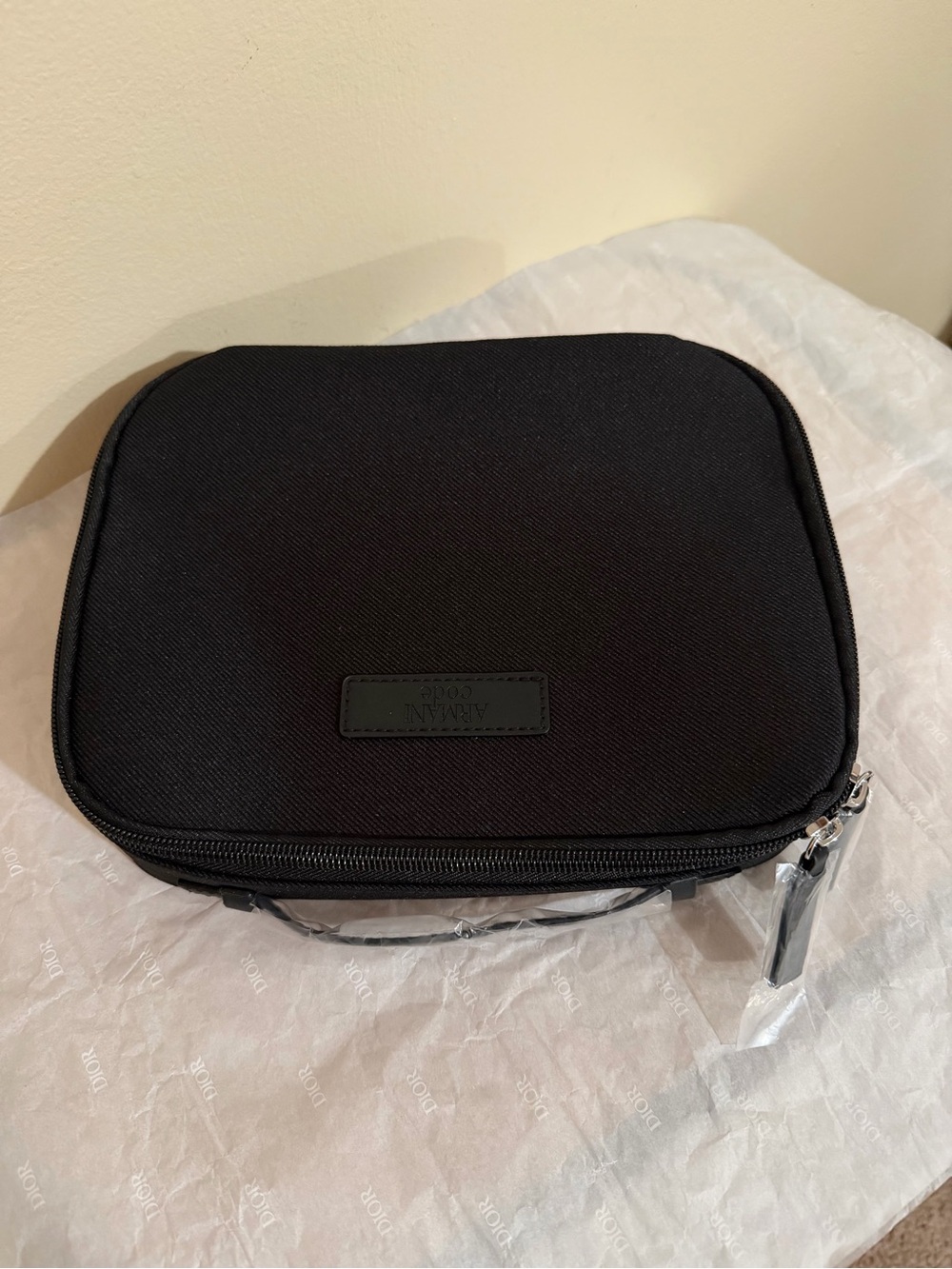 Giorgio Armani black toiletry travel bag
